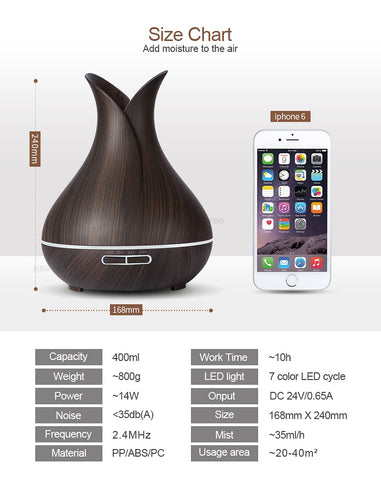 Image of Essential Oil Aromatherapy Diffuser for Home and Office - Pinnacle Accessories