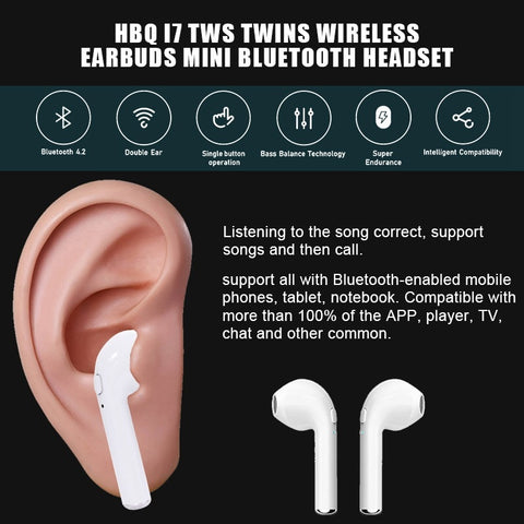 Image of Mini HiFi Wireless Bluetooth | Earphones | Earbuds | Headphones With Mic For iPhone XS/X/8/7/6 - Pinnacle Accessories
