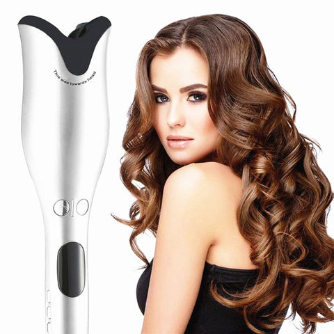 Image of Automatic Rotating Hair Self 1 Inch Curling Iron Wand Tongs - Pinnacle Accessories