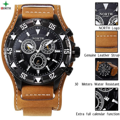 Image of NORTH Luxury Leather Quartz Watch - Pinnacle Accessories