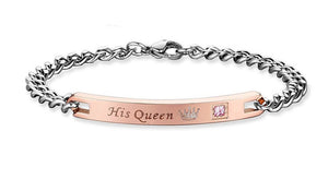 His Queen Her King Bracelets for Couples