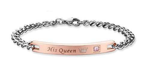 Image of His Queen Her King Bracelets for Couples - Pinnacle Accessories