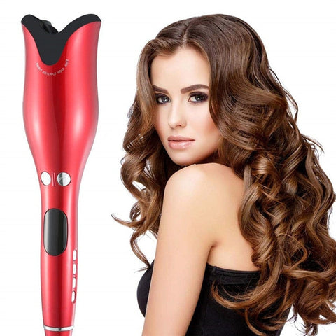 Image of Automatic Rotating Hair Self 1 Inch Curling Iron Wand Tongs - Pinnacle Accessories